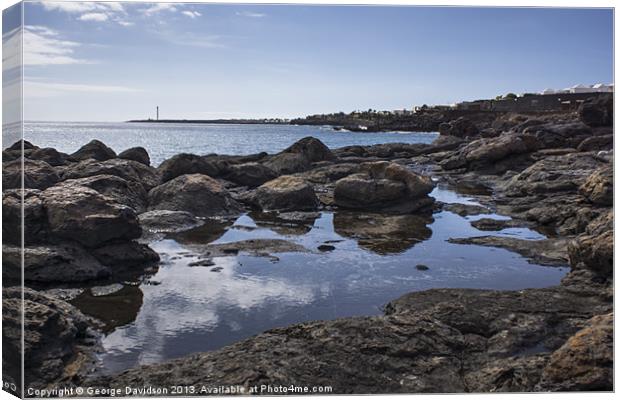 Rockpool Reflections Canvas Print by George Davidson