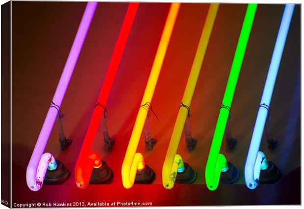 Neon Rainbow Canvas Print by Rob Hawkins