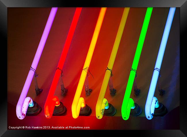 Neon Rainbow Framed Print by Rob Hawkins