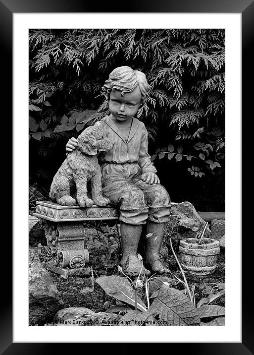 Garden Ornament Framed Mounted Print by Mark  F Banks