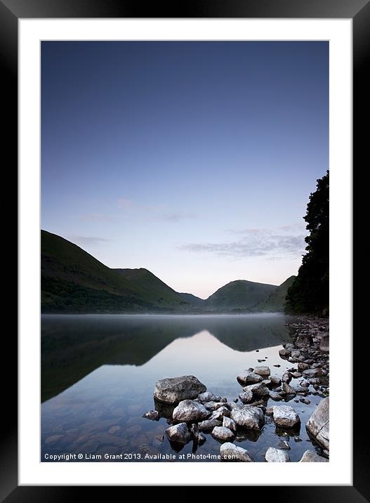 Mist on Brothers Water at Dawn. Framed Mounted Print by Liam Grant