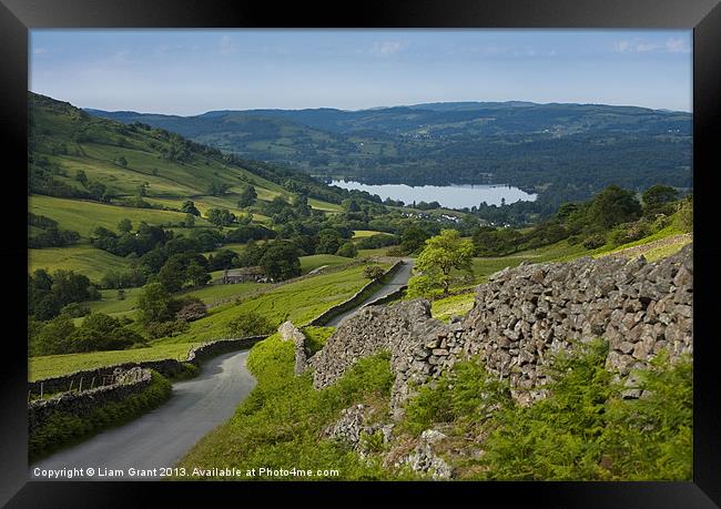 Road to Ambleside and Windermere. Framed Print by Liam Grant