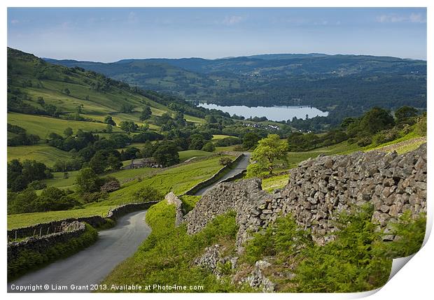 Road to Ambleside and Windermere. Print by Liam Grant