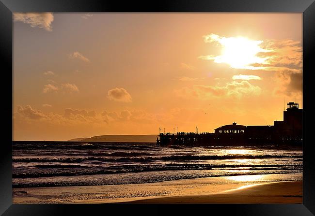 Bournemouth Pier at Sunset Framed Print by Steve Watson