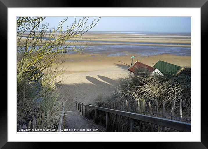 Steps and Beach huts, Wells-next-the-sea. Framed Mounted Print by Liam Grant