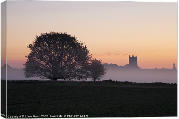 Fakenham Parish Church at dawn, Norfolk, UK. Canvas Print by Liam Grant