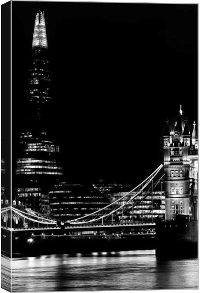 The Shard and Tower Bridge Canvas Print by David Pyatt