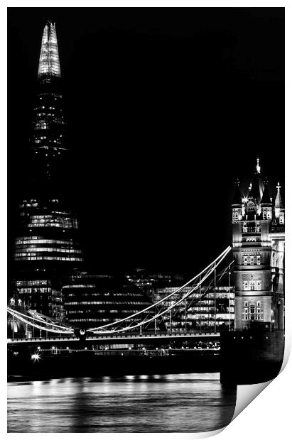 The Shard and Tower Bridge Print by David Pyatt