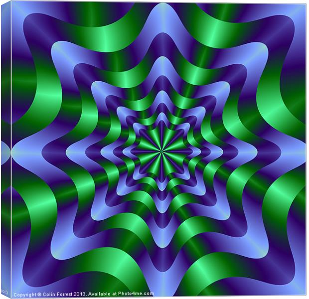 Blue and Green Swirl Canvas Print by Colin Forrest