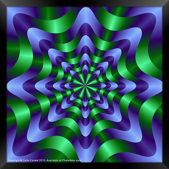 Blue and Green Swirl Framed Print by Colin Forrest