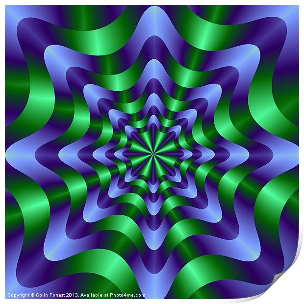 Blue and Green Swirl Print by Colin Forrest