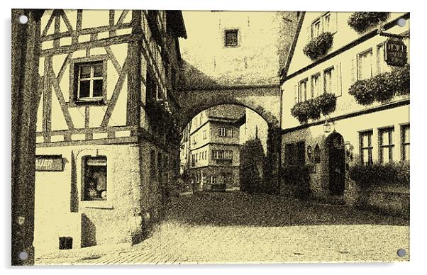 Medieval city street Acrylic by Regis Yaworski