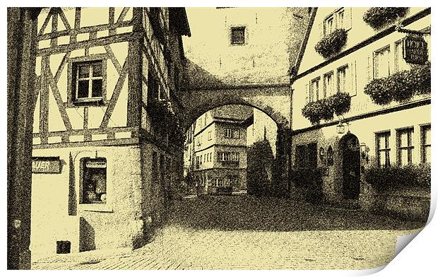 Medieval city street Print by Regis Yaworski