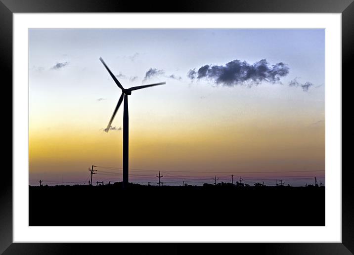 Wind Genarator at Daybreak Framed Mounted Print by Arfabita  