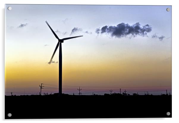 Wind Genarator at Daybreak Acrylic by Arfabita  