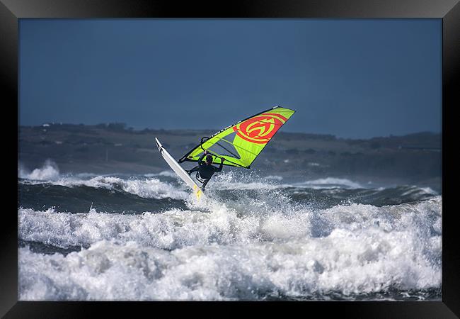 Rough seas at Rhosneigr Framed Print by Gail Johnson