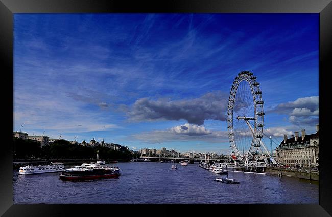 London Eye Cityscape Framed Print by Steve Watson