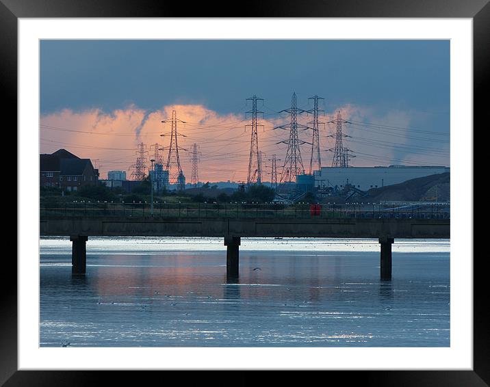 Pylons in Pink Framed Mounted Print by Ursula Keene