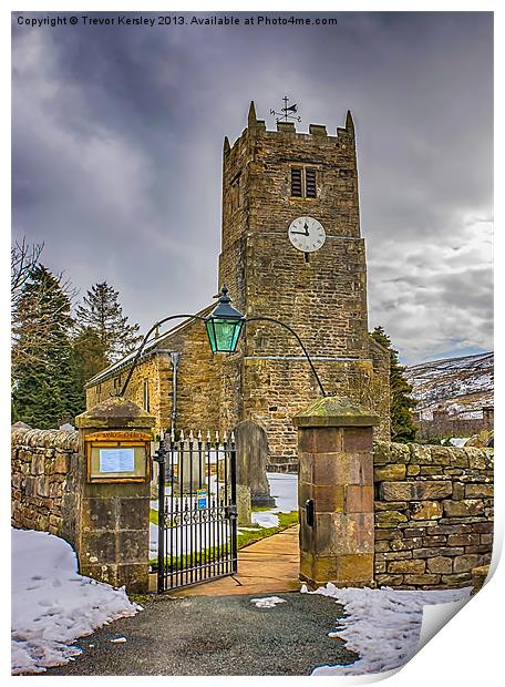 The Church at Muker Yorks Dales Print by Trevor Kersley RIP