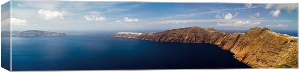 Santorini panoramic view Canvas Print by Gary Eason