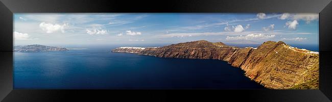 Santorini panoramic view Framed Print by Gary Eason
