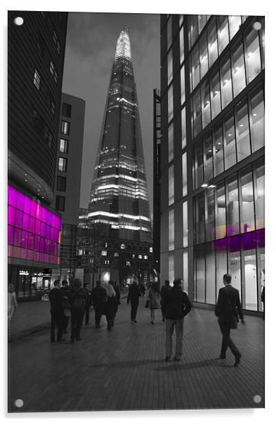 The Shard London skyline BW Acrylic by David French