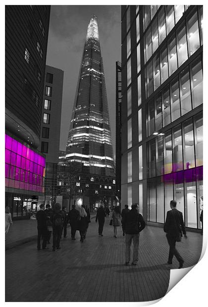 The Shard London skyline BW Print by David French