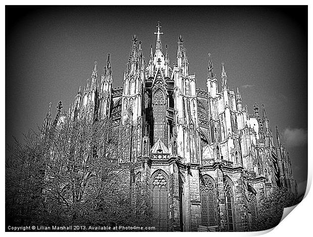 The many spires of Cologne Dome Print by Lilian Marshall