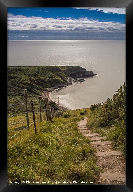 Down to the cove Framed Print by Phil Wareham