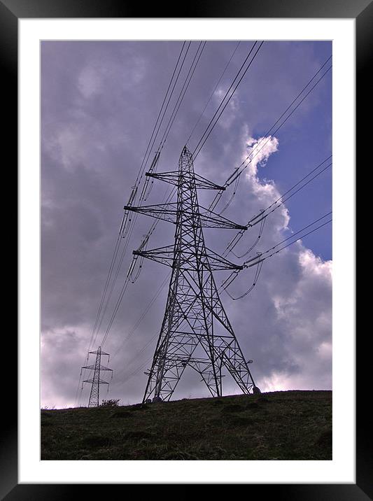 Electric Pylon Power Framed Mounted Print by philip clarke