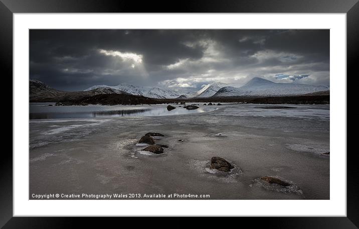 Loch Nah Achlaise, Rannoch Moor, Glencoe, Scotland Framed Mounted Print by Creative Photography Wales