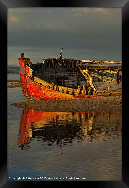 Fishing boat at Crow Point Framed Print by Pete Hemington