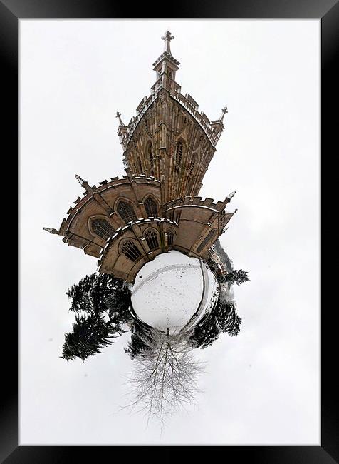 A Snowy Malvern Priory Framed Print by Robert Bilsland