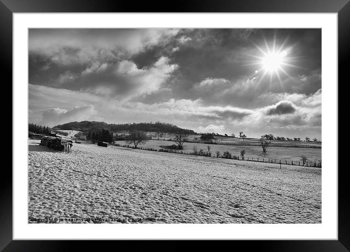 a sunny day in winter Framed Mounted Print by Jo Beerens
