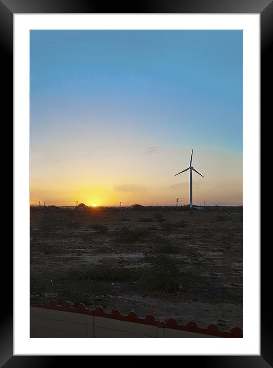Another day for Windmill Generator Framed Mounted Print by Arfabita  