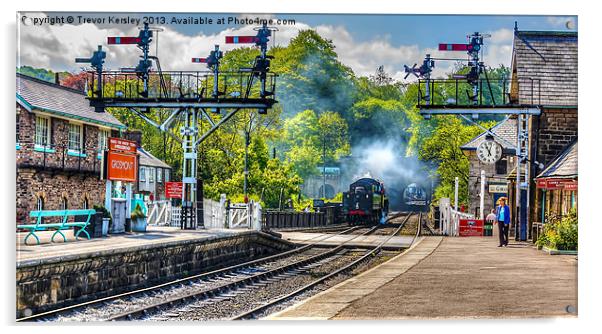 Grosmont railway station Acrylic by Trevor Kersley RIP