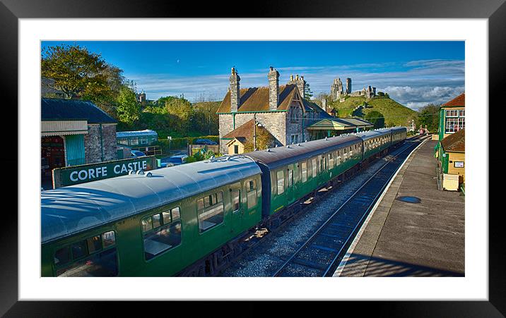 Corfe Castle Railway Station Framed Mounted Print by Terry Luckings