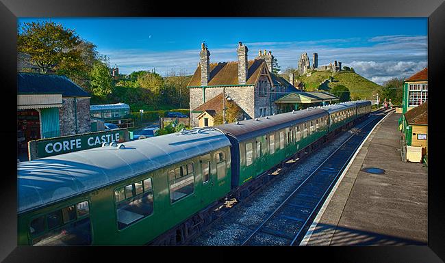 Corfe Castle Railway Station Framed Print by Terry Luckings