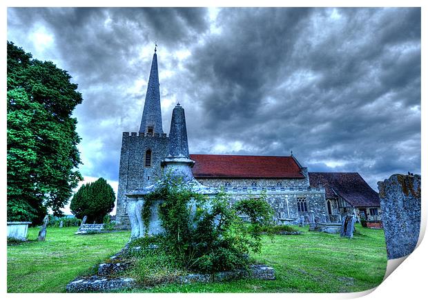 St.Marys Church, West Malling Print by Terry Luckings