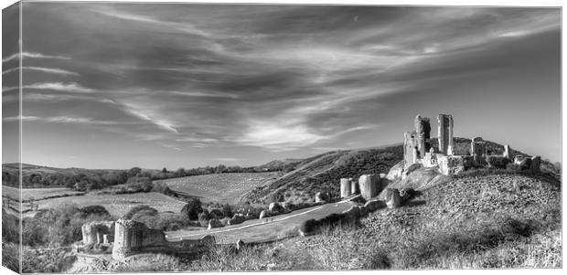 Corfe Castle Canvas Print by Terry Luckings