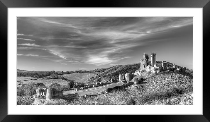 Corfe Castle Framed Mounted Print by Terry Luckings