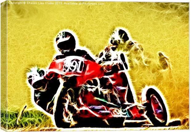 Right Hand sidecar outfit Canvas Print by Sharon Lisa Clarke
