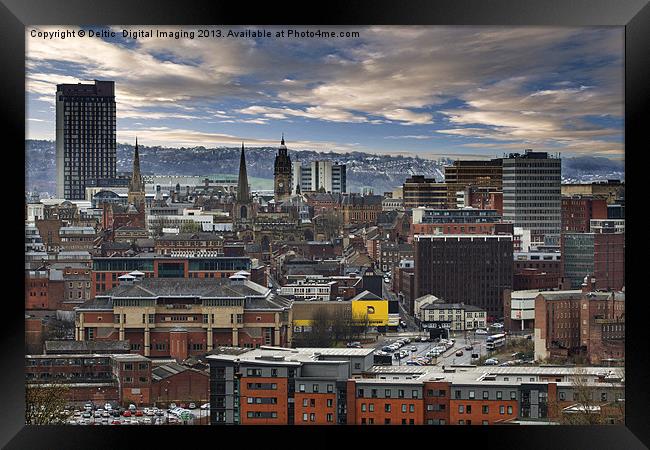 Sheffield Steel City Skyline Framed Print by K7 Photography