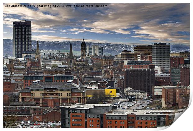 Sheffield Steel City Skyline Print by K7 Photography