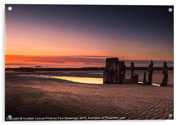 West Coast Sunset Acrylic by Paul Messenger