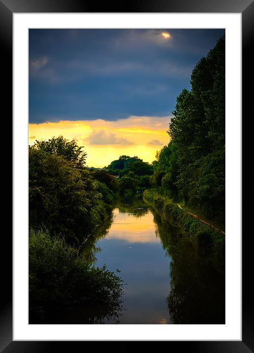 Canal Sunset Framed Mounted Print by Mark Llewellyn
