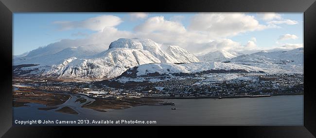 Fort William ,Ben Nevis and Loch Linnhe. Framed Print by John Cameron