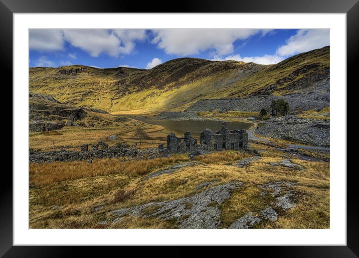 Cwmorthin Slate Ruins Landscape Framed Mounted Print by Ian Mitchell