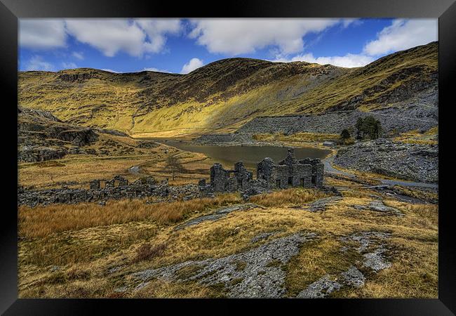 Cwmorthin Slate Ruins Landscape Framed Print by Ian Mitchell