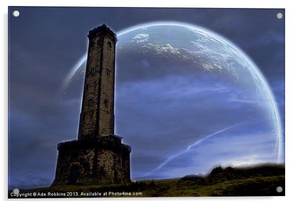 Towering Moon Acrylic by Ade Robbins